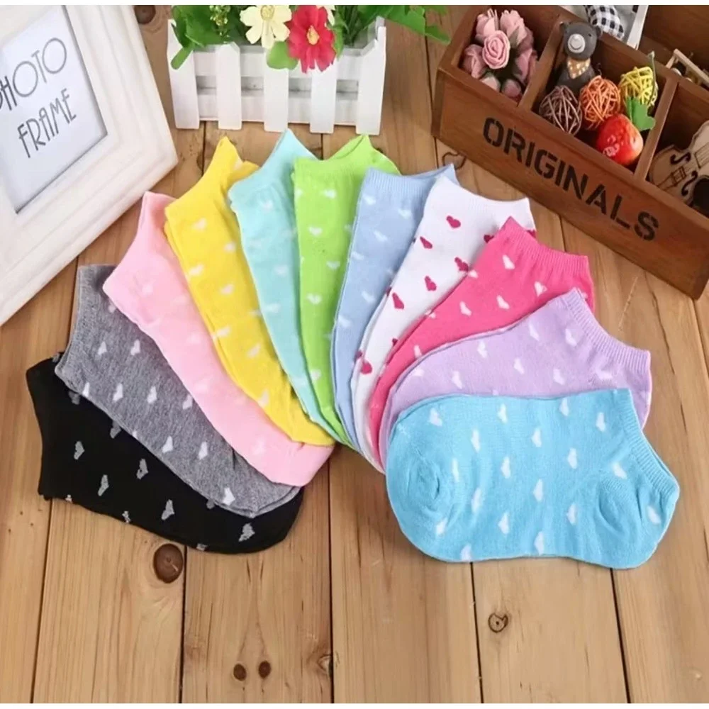 Fashion Seamless Heel Colorful Low Cut Socks 5pc‎ Pack Casual High Quality M/L